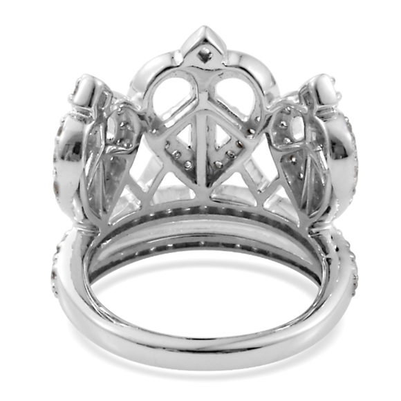 🔥Platinum Over Sterling Silver Queen of Peace 2.80 ctw*❤️ - Picture 3 of 7